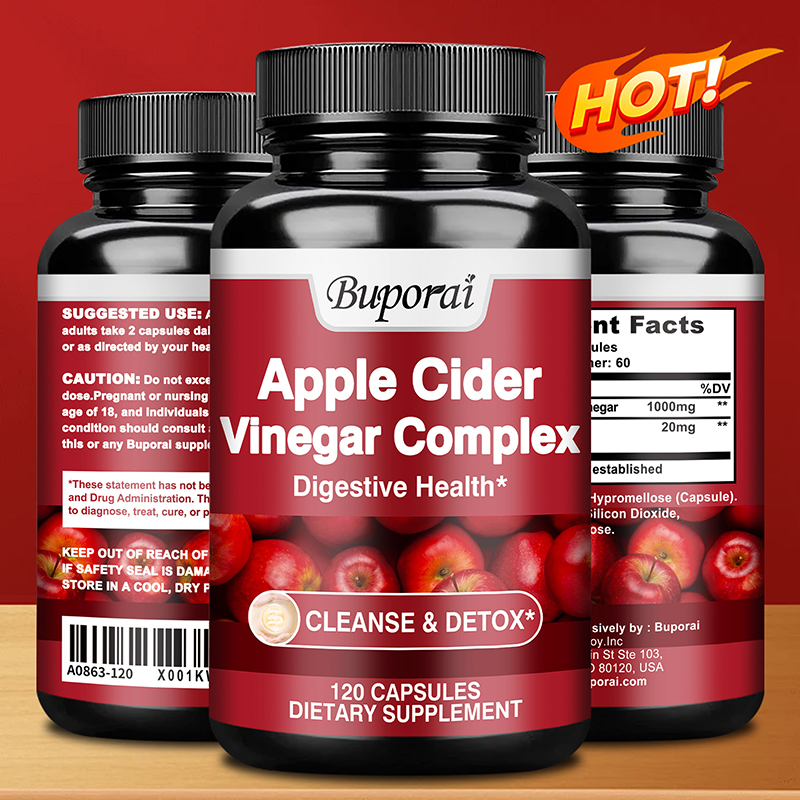 Apple Cider Vinegar Pill - น้ําส้มสายชูแอปเปิ้ลไซเดอร์ - การจัดการน้ําหนักอย่างดี ให้การล้างพิษ ส่งเสริมสุขภาพทางเดินอาหาร และปรับปรุงระดับพลังงาน