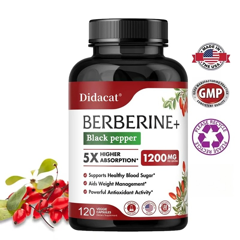 Apple Cider Vinegar Pill - อาหารเสริม berberine HCl-สำหรับการเผาผลาญและคอเลสเตอรอล, การจัดการน้ำหนัก, GI และภูมิคุ้มกันมังสวิรัติ,