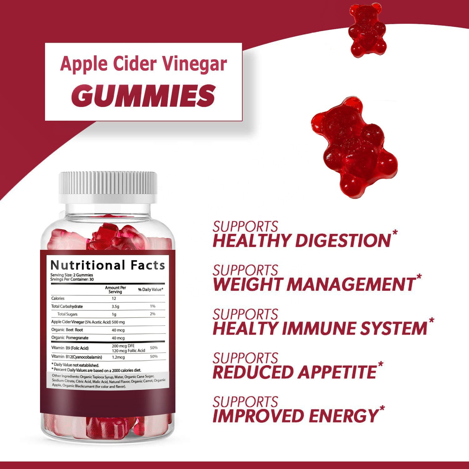 กัมมี่น้ำส้มสายชูหมักจากแอปเปิ - Apple Cider Vinegar Pill บทวิจารณ์และราคา